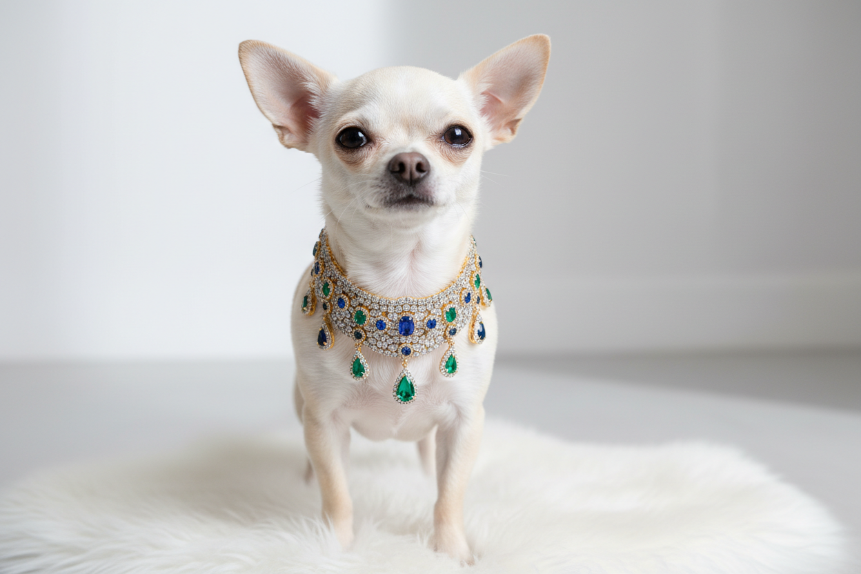 Chihuahua with glamorous collar